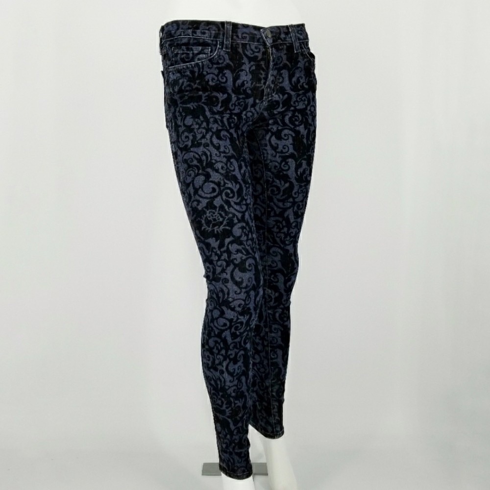 J Brand Skinny Leg Black Brocad Jean Size 26 - Picture 2 of 9